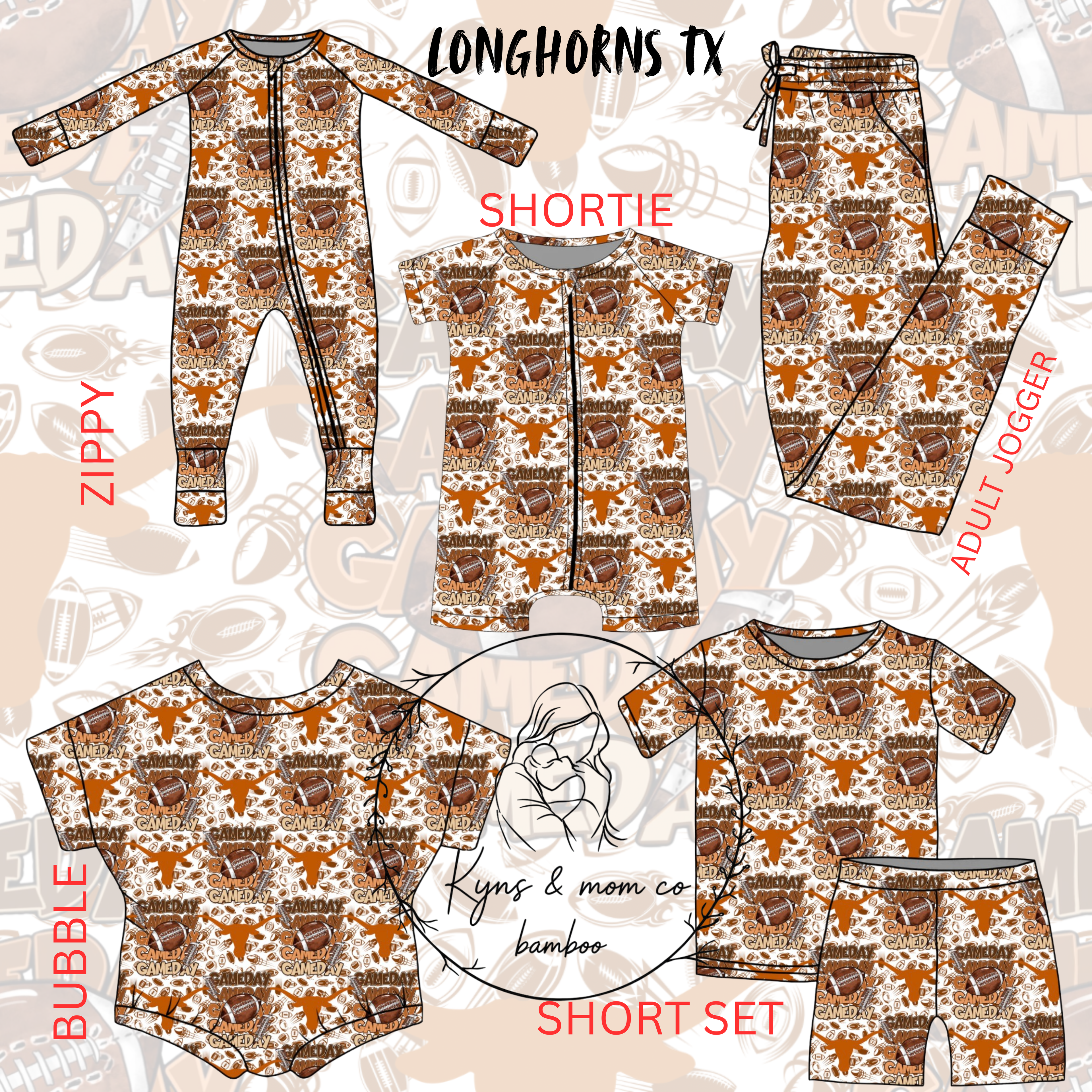 PREORDER - LONGHORNS TX GENDER NEUTRAL  - ETA EARLY AUGUST